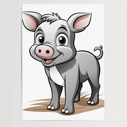 Piggy No 3 - Comic Style - Poster