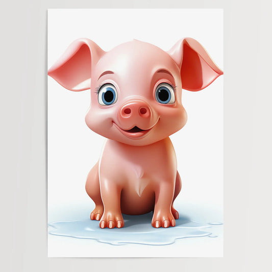 Piggy No 5 - Comic Style - Poster