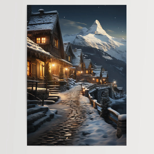 Switzerland in winter No 1 - Christmas poster