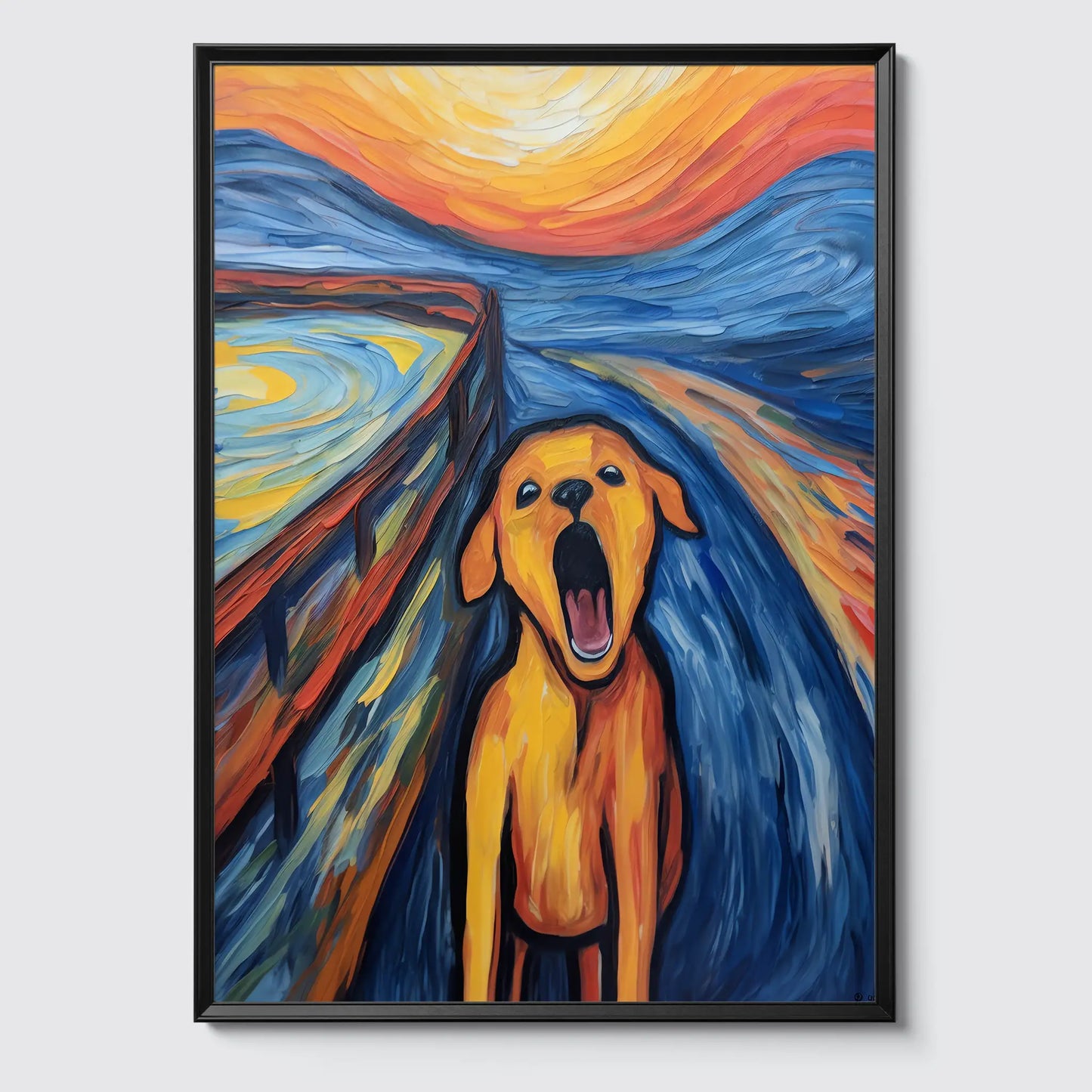 The Scream- Hund - Abstrakte Kunst - Doge - Dog Gemälde - Bunt - Poster