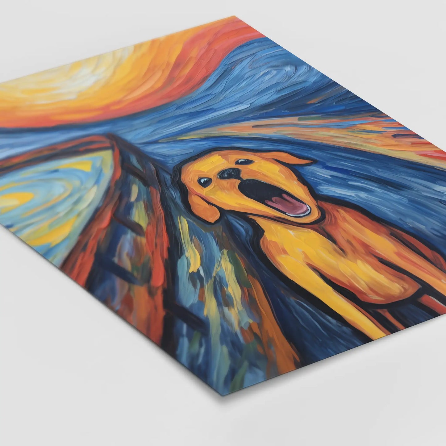 The Scream- Hund - Abstrakte Kunst - Doge - Dog Gemälde - Bunt - Poster