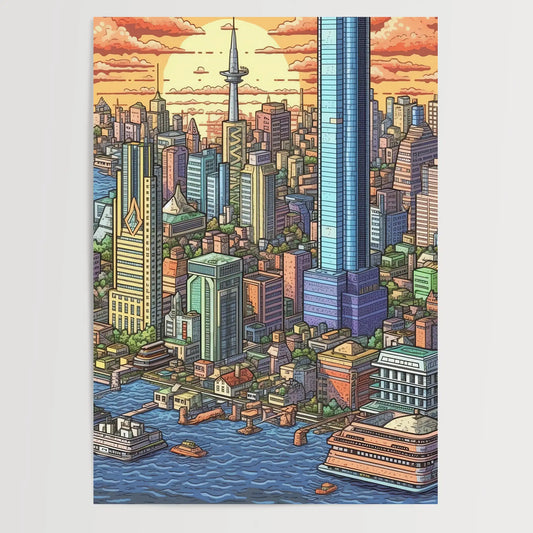 Tokyo No 2 Pixel Art Poster