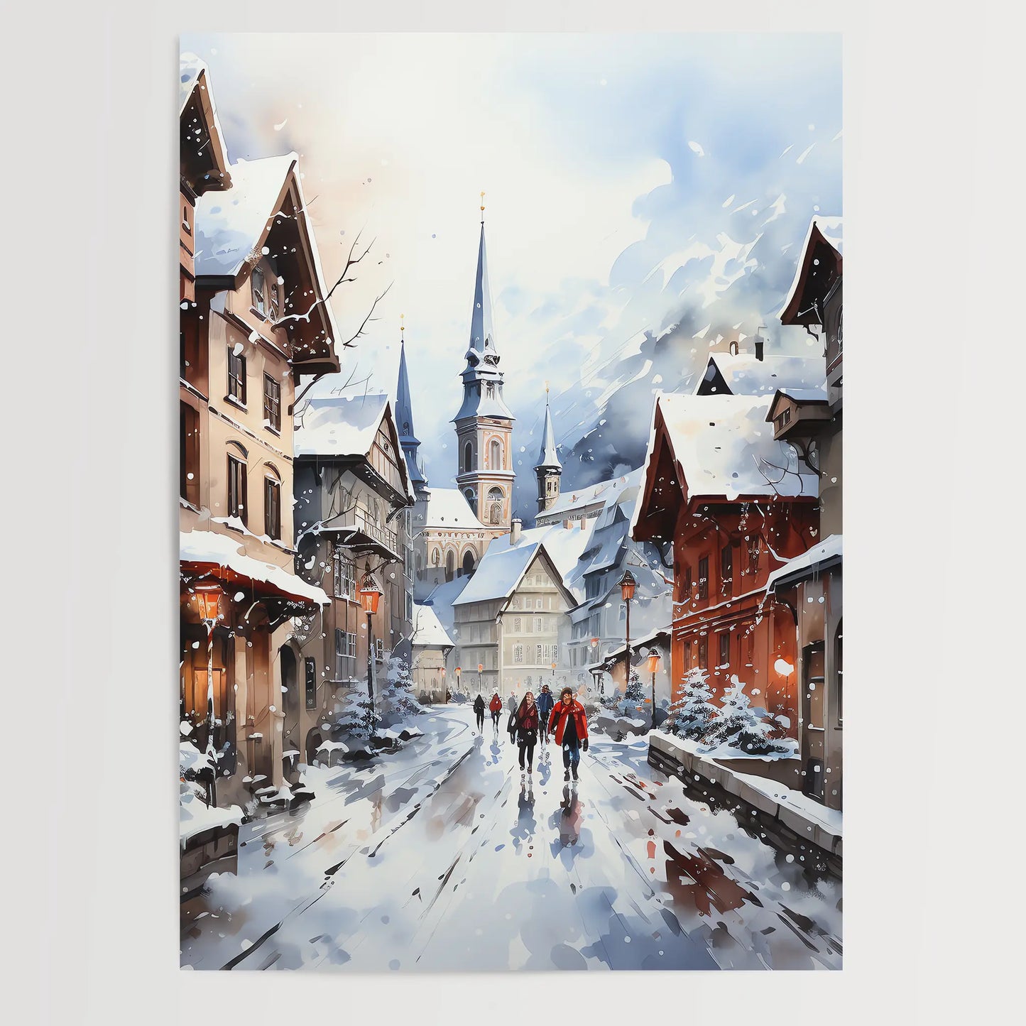 Christmas in Switzerland No 3 - Watercolor - Poster