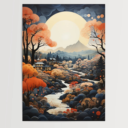 Winter Landscape No 4 - Colorful Art - Digital Art - Poster