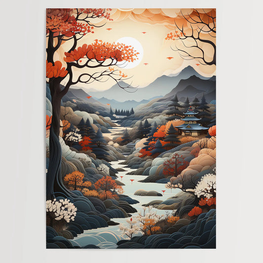 Winter Landscape No 8 - Colorful Art - Digital Art - Poster