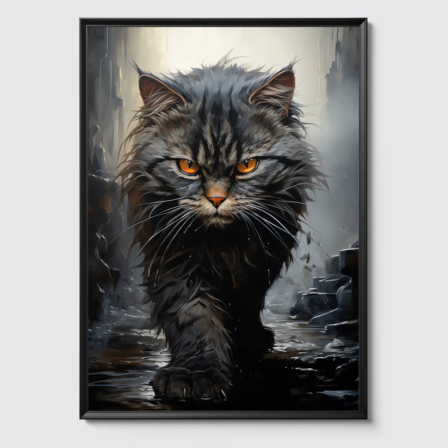 Angry Cat No 3 - Halloween - Watercolor - Poster