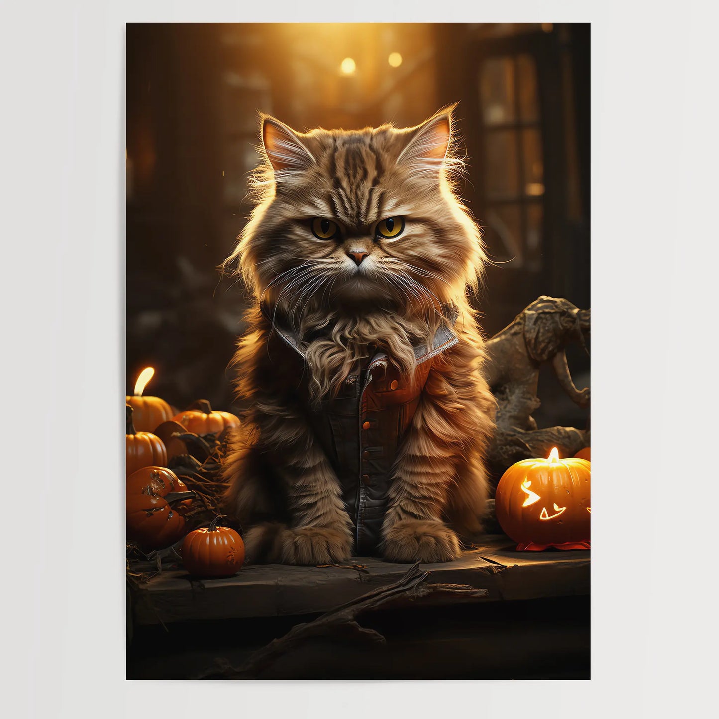 Angry Cat No 4 - Halloween - Poster