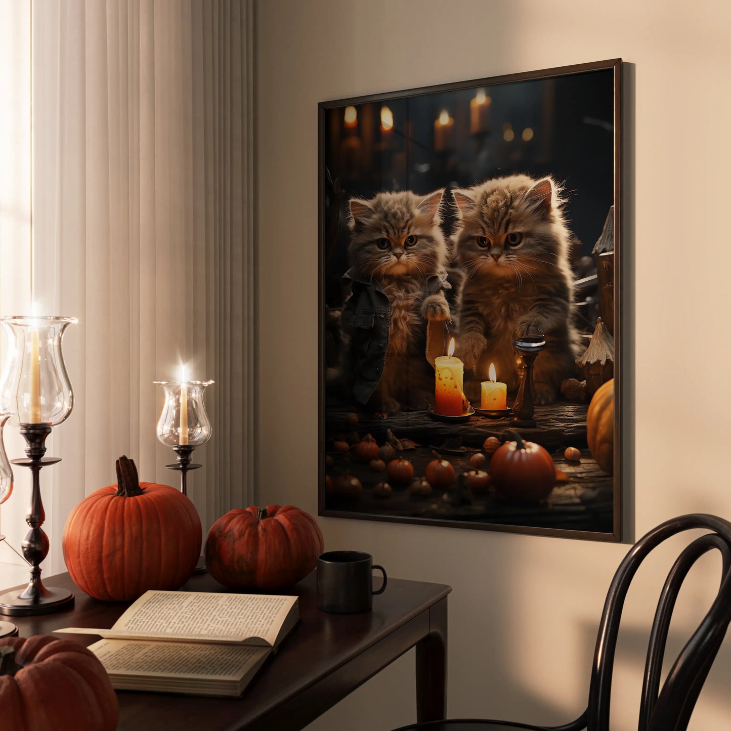 Angry Cats No 4 - Halloween - Poster