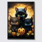 Angry Cats No 4 - Halloween - Watercolor - Poster